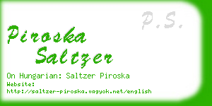 piroska saltzer business card
